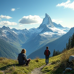 Freunde auf dem Berg