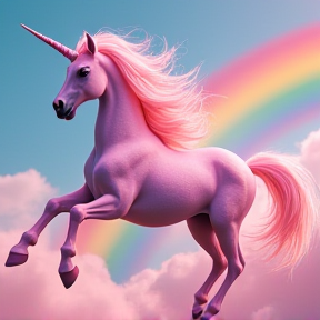 Pink Fluffy Unicorns Dancing on Rainbows