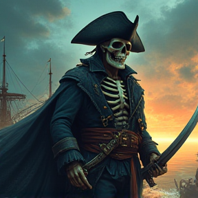 epic badass skeleton pirate