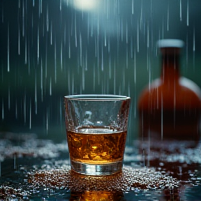 A whiskey in the rain