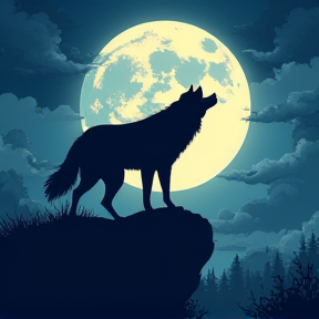 Moon Wolf Night