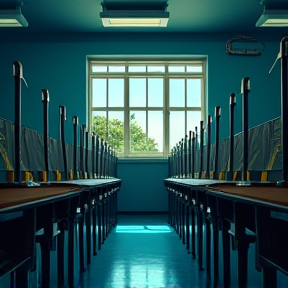 Caged in a classroom