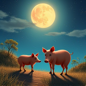 Dancin' pigs in the mooonlight