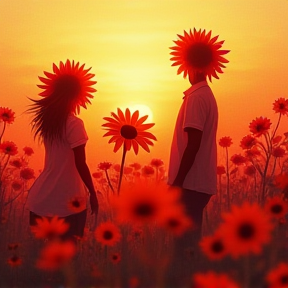 Girasoles Rojos