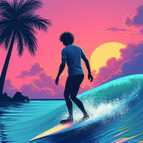 The Vaporwave Surfer