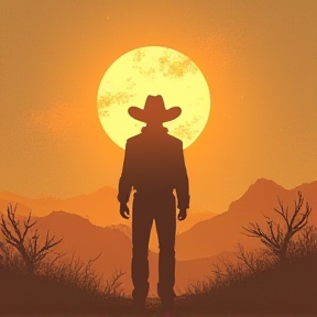 Cowboy in the dust