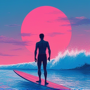 The Vaporwave Surfer