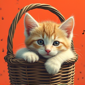 Kitten in the Basket