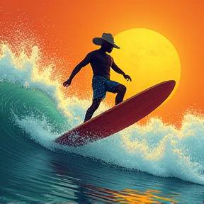 Surfing Cowboy