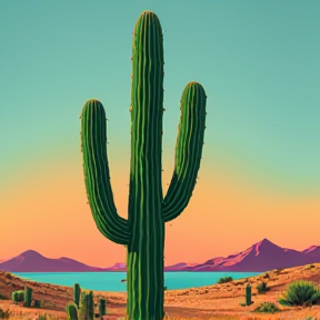 Saguaro Under the Midnight Sun