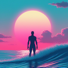 The Vaporwave Surfer