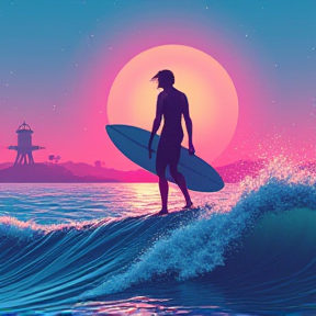 The Vaporwave Surfer