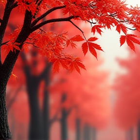 Red autumn leaves 