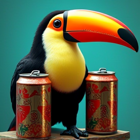 Tucan with Two Cans