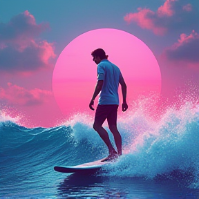 The Vaporwave Surfer