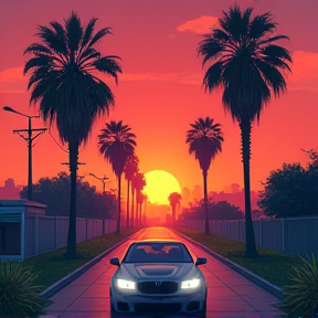 Sunset & Palms