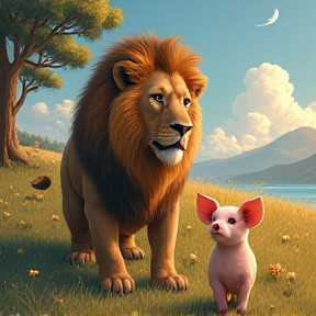 Adventure of lion and piglet 