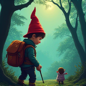 Aventure d'un garçon et d'un gnome