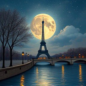 Moonlit Paris Serenade