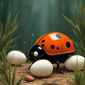 LadyBug laying eggs 