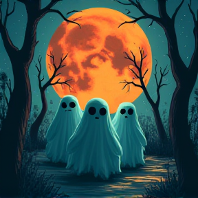 Four spooky ghosts