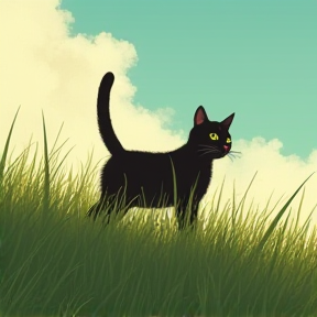 Wild Cat in the Meadow