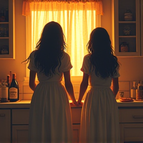 Two Sisters in the Kitchen