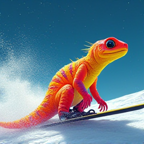 Skiing Dreams of the Magic Rainbow Salamander