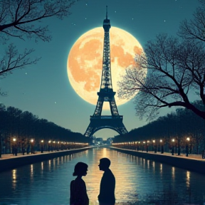 Moonlit Memories in Paris