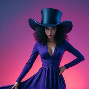 The Big Hat Purple Panty Lady