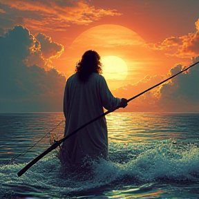 Jesus and Me Fishing in the Sea