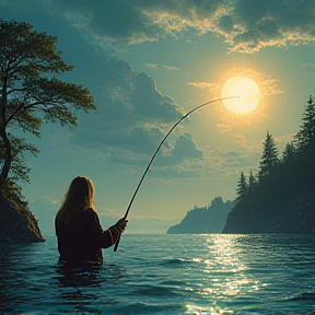 Jesus and Me Fishing in the Sea