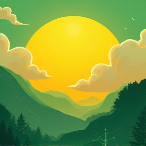 Green Sky And Yellow Sun