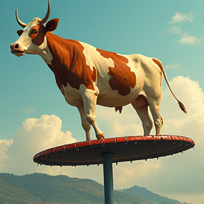 Trampoline Cows