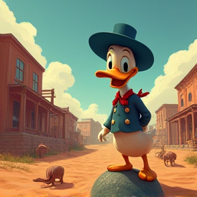 Donald Duck in the Wild West