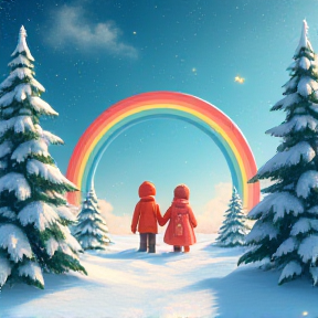 Rainbow Snowy Love