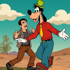 Uncle Randy Touching Goofy and Diddy