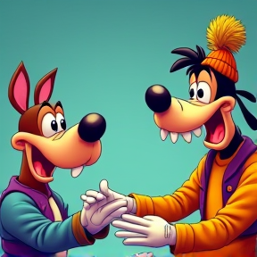 Uncle Randy Touching Goofy and Diddy