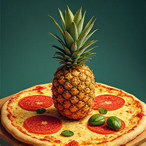 pineapples on pizza