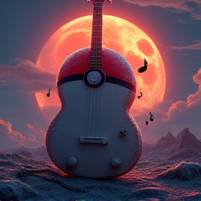 pokeball with a guitar