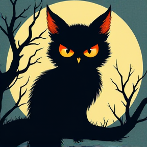 Demon owl hunting Cat