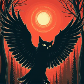 Demon owl hunting Cat