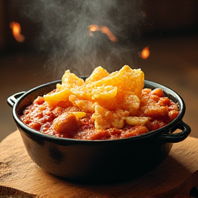 Pizza, Chips And Chocolate In A Stew