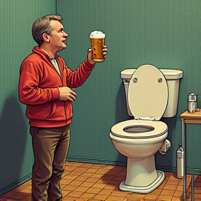 Linus is Drinking Beer