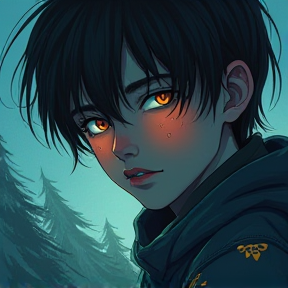 A boy with cold eyes 