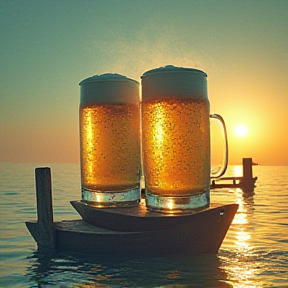 Auf dem IJsselmeer, wird das Bier nie leer.