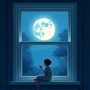 Moonlight by the window