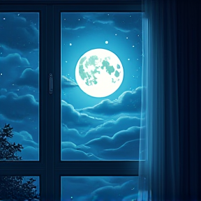 Moonlight by the window