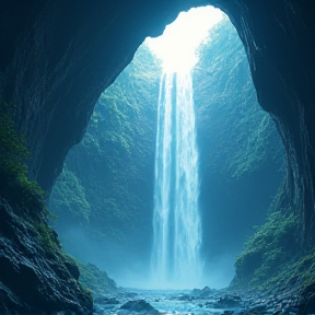 The waterfall cave