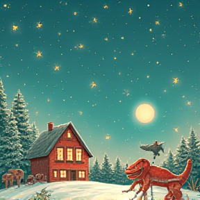 Dinos in Snowflakes